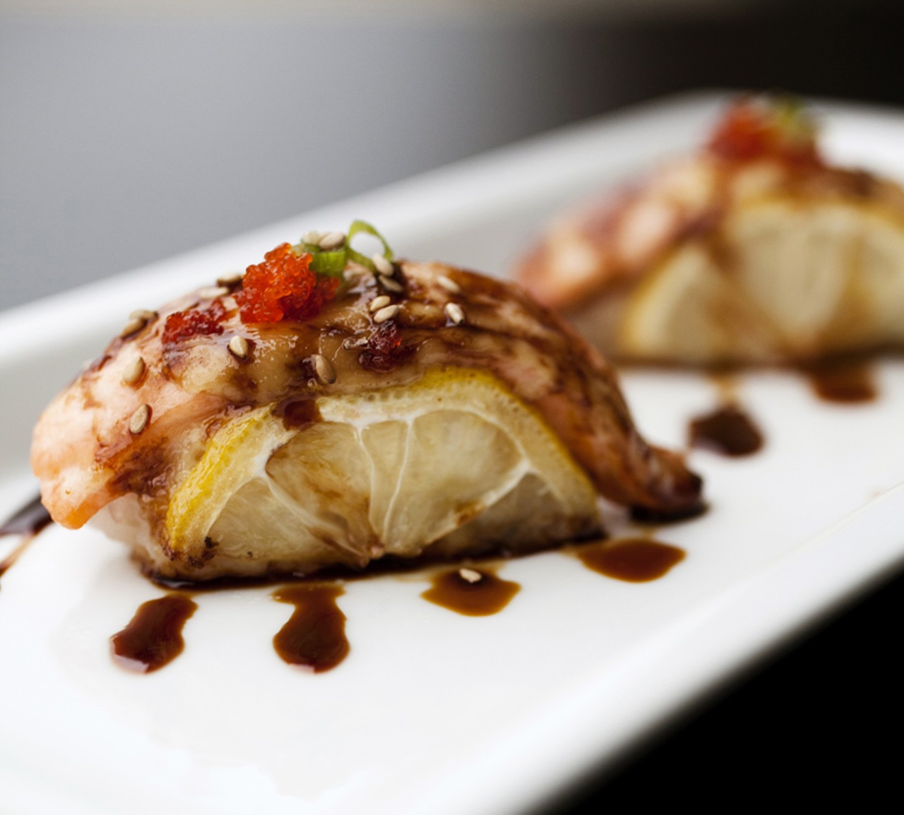 Baked salmon sushi is not a regular menu item, but available upon request for those who don't want raw fish.