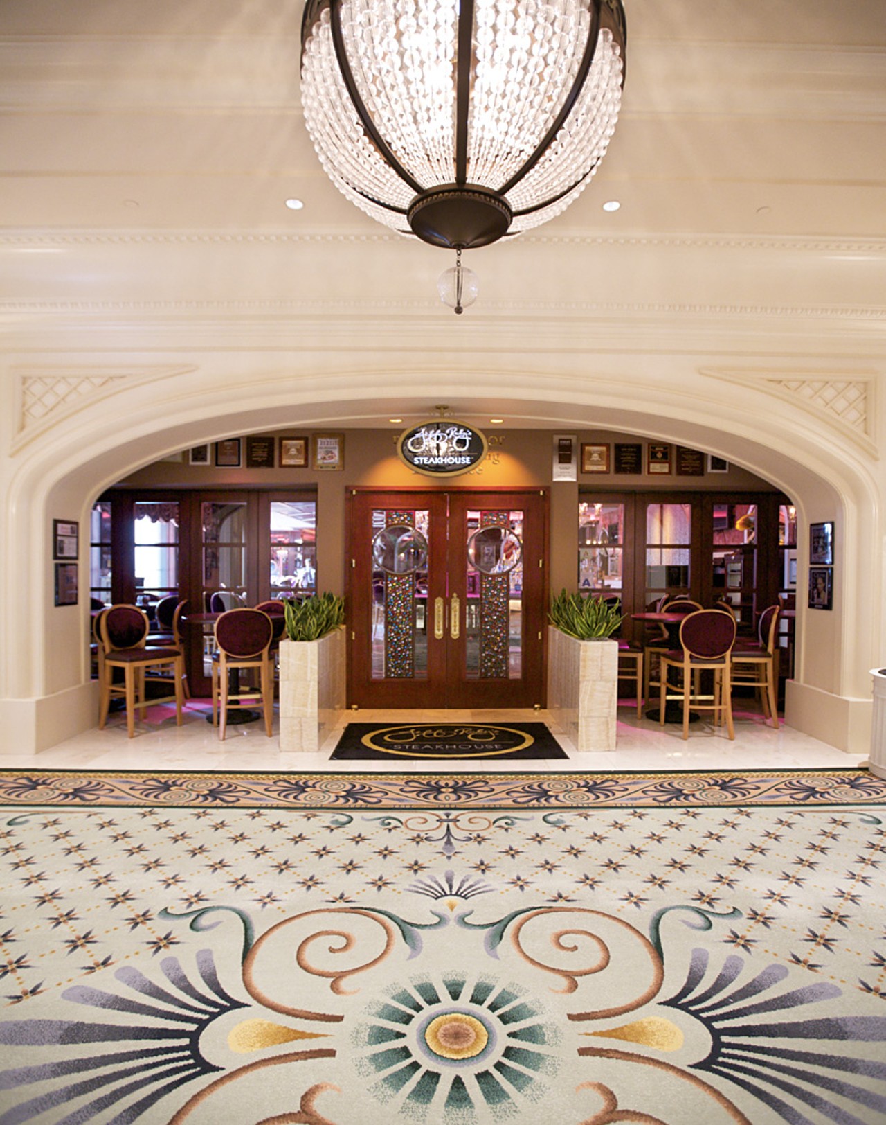 The entrance to Jeff Ruby's from inside the casino. The restaurant is on the north side of the complex.