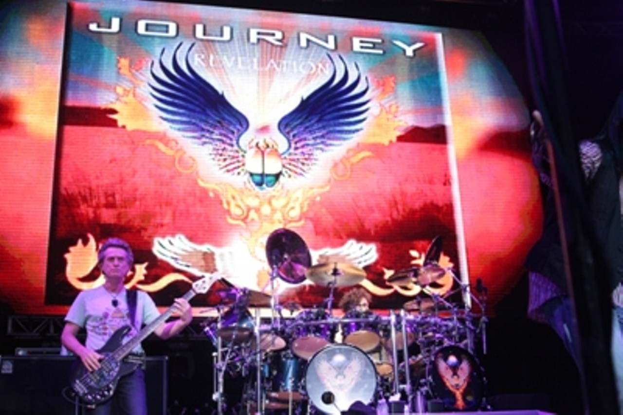 Journey performs on September 13, 2008 at Verizon Wireless Amphitheater in Maryland Heights, Missouri.