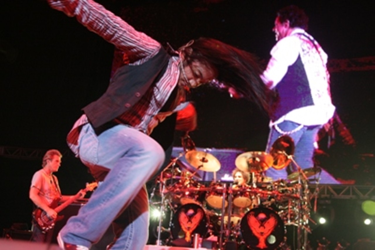 Journey performs on September 13, 2008 at Verizon Wireless Amphitheater in Maryland Heights, Missouri.