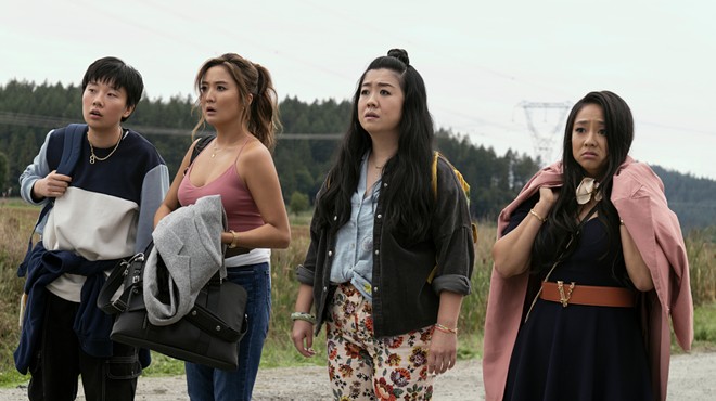 From left, Sabrina Wu, Ashley Park, Sherry Cola and Stephanie Hsu go on a road trip and hijinks ensue.