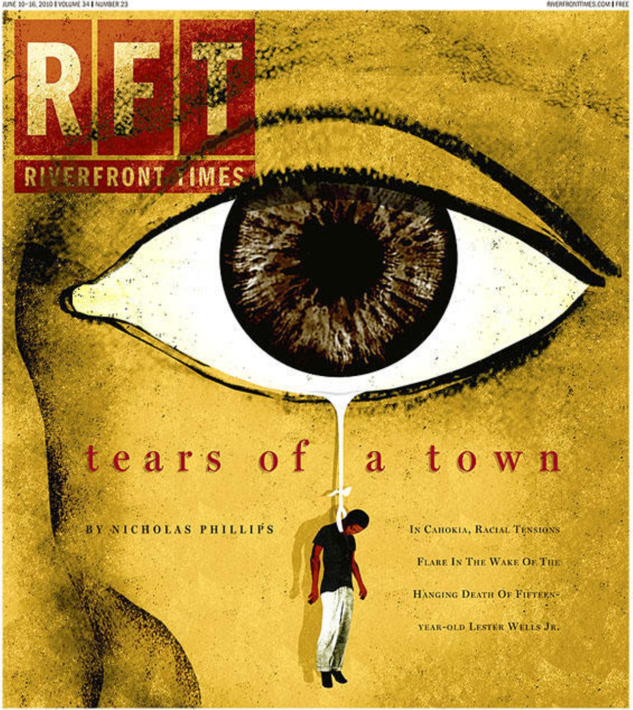 The cover of our June 9 feature story by Nicholas Phillips, "Tears of a Town: Racial tensions flare in the wake of the hanging death of Lester Wells Jr."