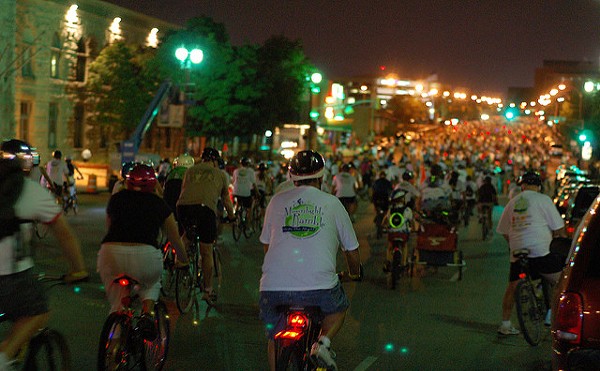Cyclists ride into the night during a previous Moonlight Ramble.
