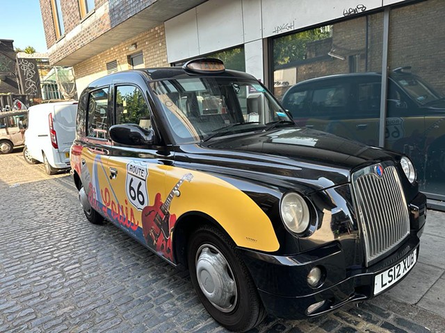 Some London taxis now depict the Gateway Arch, a rock 'n roll guitar and more.