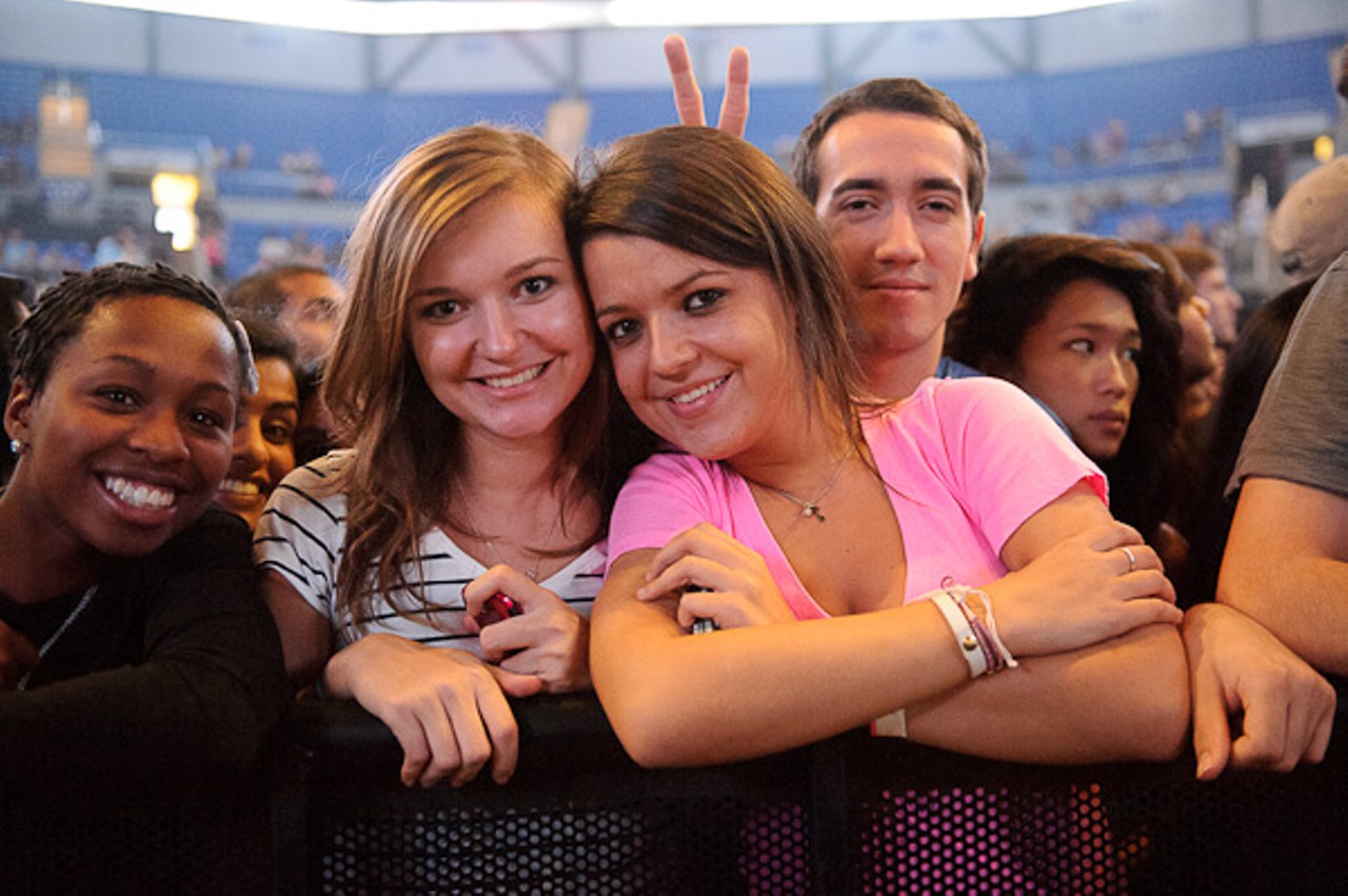 Fans at the Chaifetz Arena for Lupe Fiasco's performance on September 29, 2011.
