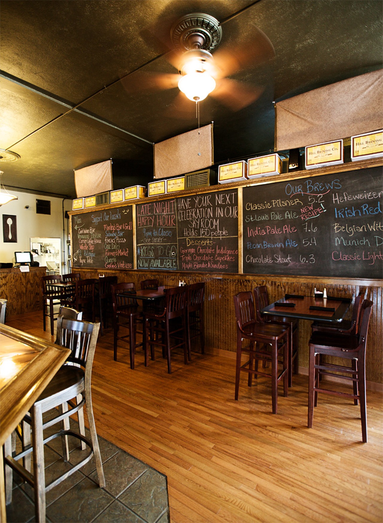 The interior of Hill Brewing Company is relaxed and inviting.