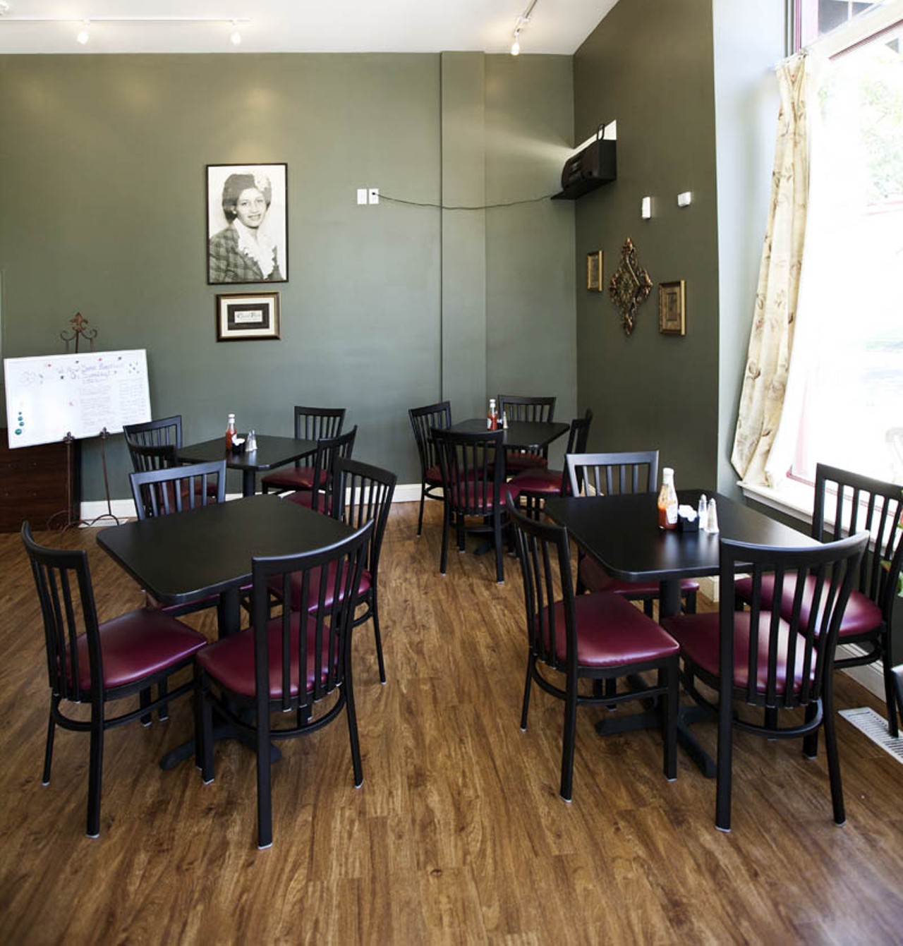 The interior of Mama Josephine's is intimate and welcoming.
