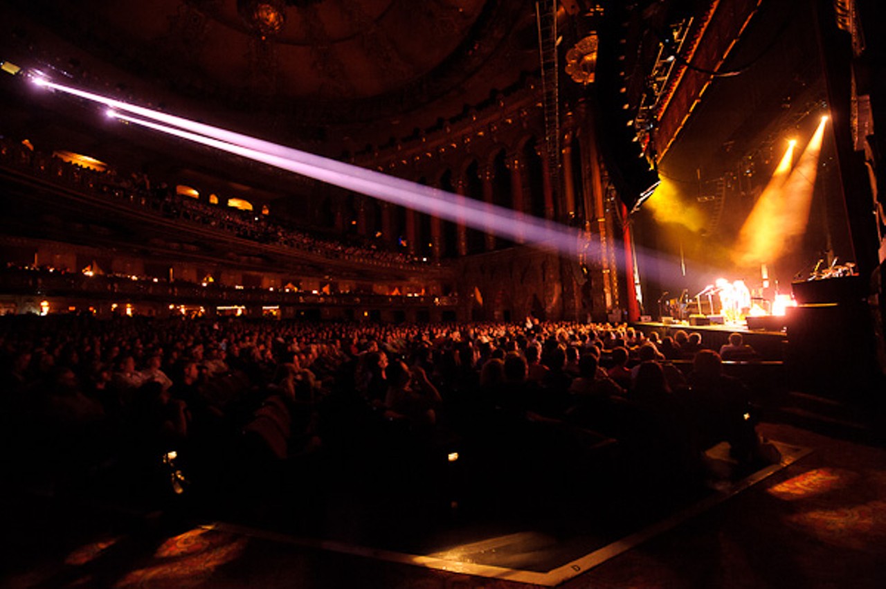 During Mark Knopfler's performance on April 22, 2010 at the Fabulous Fox Theatre in Midtown.