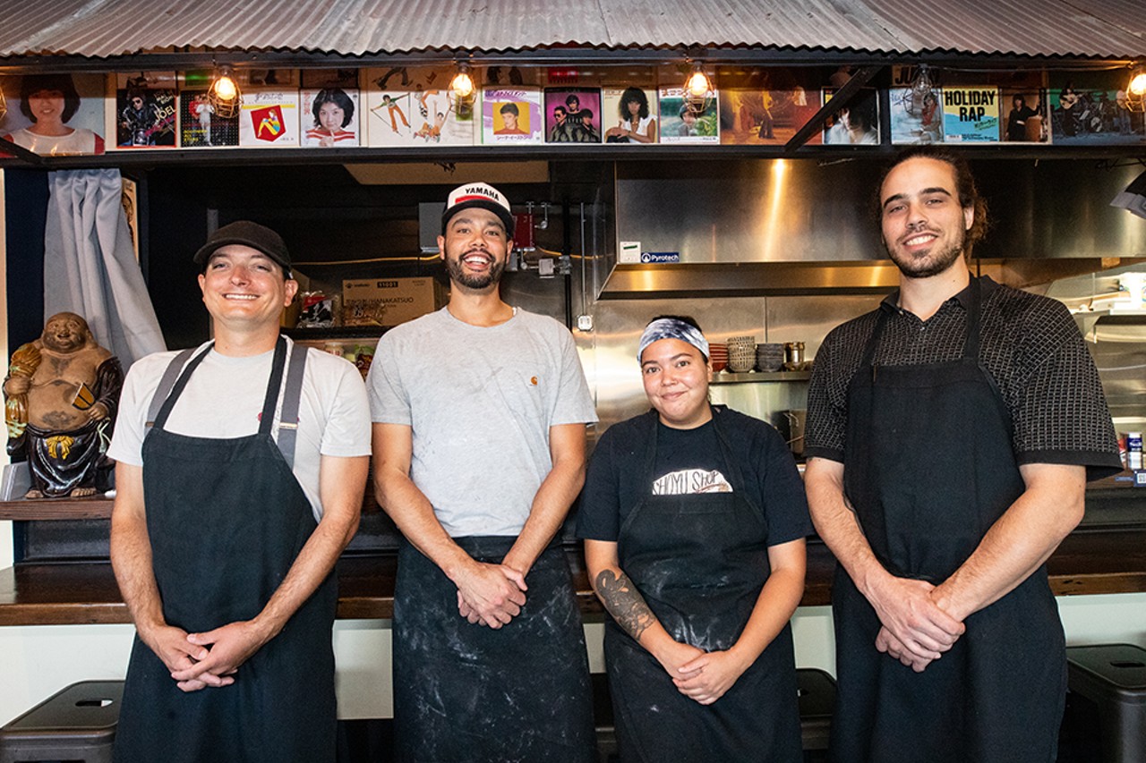The crew at Menya Rui: John Keisler, chef-owner Steven Pursley, Erika Pursley and Jason Karcher.