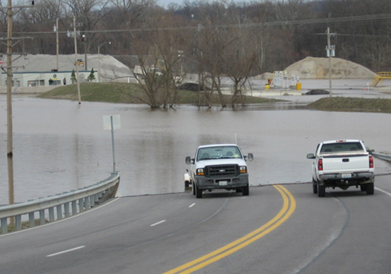Access to the Fred Weber South Quarry and Asphalt is almost impossible due to the flood.