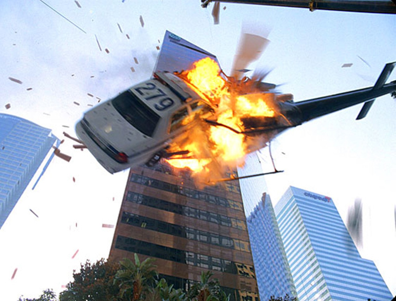 The third film in the franchise, Die Hard With a Vengeance, ends in yet another burning aeronautical vehicle -- this time, a helicopter. Inside are Hans Gruber, Simon's younger brother, and his lover/partner-in-crime Katya (Sam Phillips), who is Ukrainian and mute. Which means there is no screaming from Katya when McClane shoots a wire that catches in the helicopter blades and sends it plummeting. In honor of Katya&rsquo;s death and her inability to make a fuss about it, we suggest the alternate movie title A Long Die Hard&rsquo;s Journey Into Night.