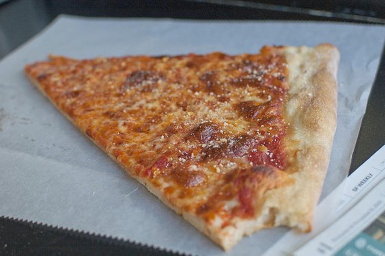 A cheese slice from Arinell Pizza at 509 Valencia (at 16th Street) in San Francisco. Read more: San Francisco's Top Five Pizzerias.