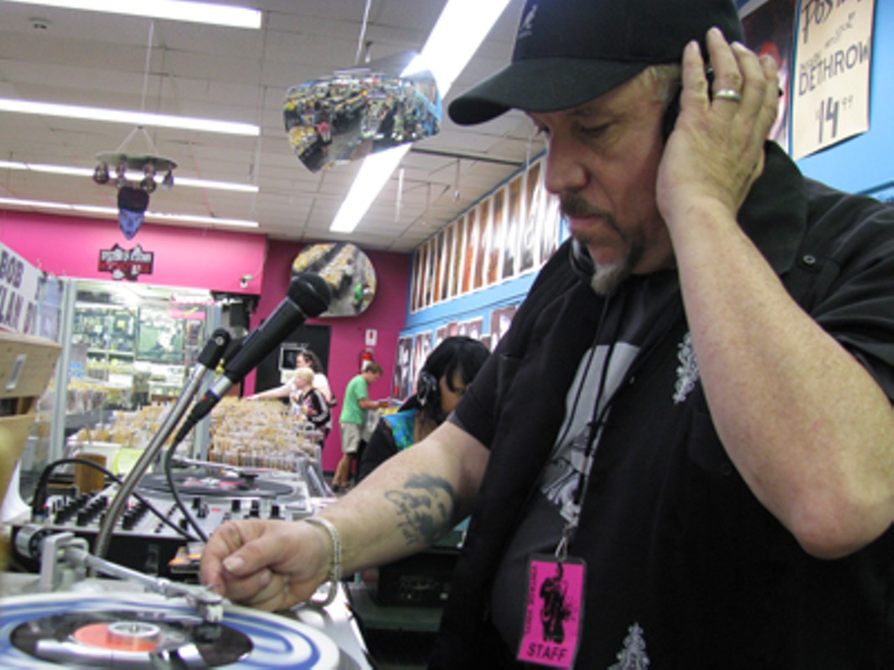 Vintage Vinyl co-owner Tom "Papa" Ray DJ'd some soul/reggae favorites for customers, one of many guest DJ's.