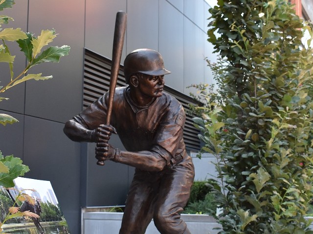 The newest addition to Ballpark Village: a Nanjing ball player at bat.