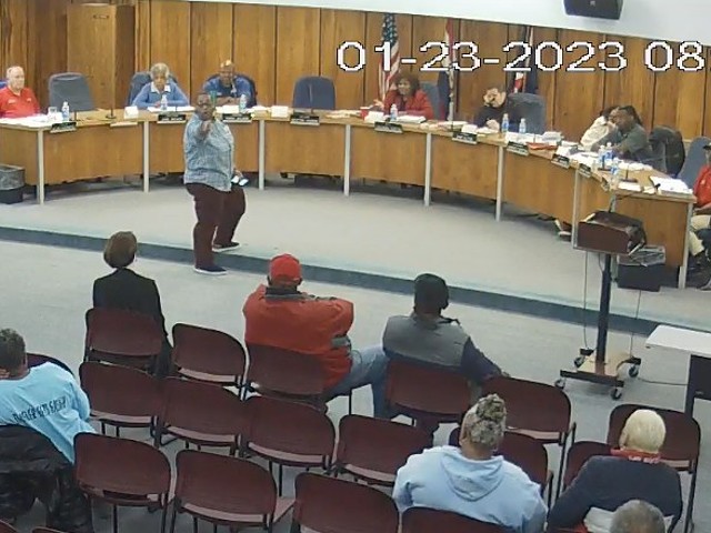 Still from video of January 23 Jennings City Council meeting.