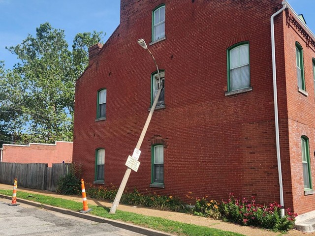 Light Pole Crashes Through Soulard Apartment Window
