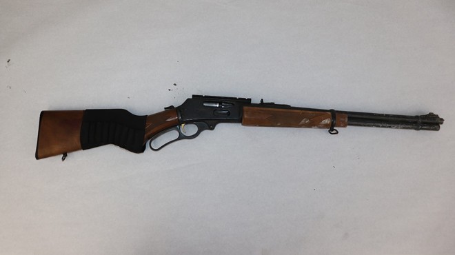 Photo of rifle recovered at the scene of officer-involved shooting.