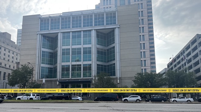 The City Justice Center cordoned off after a hostage situation on August 22.