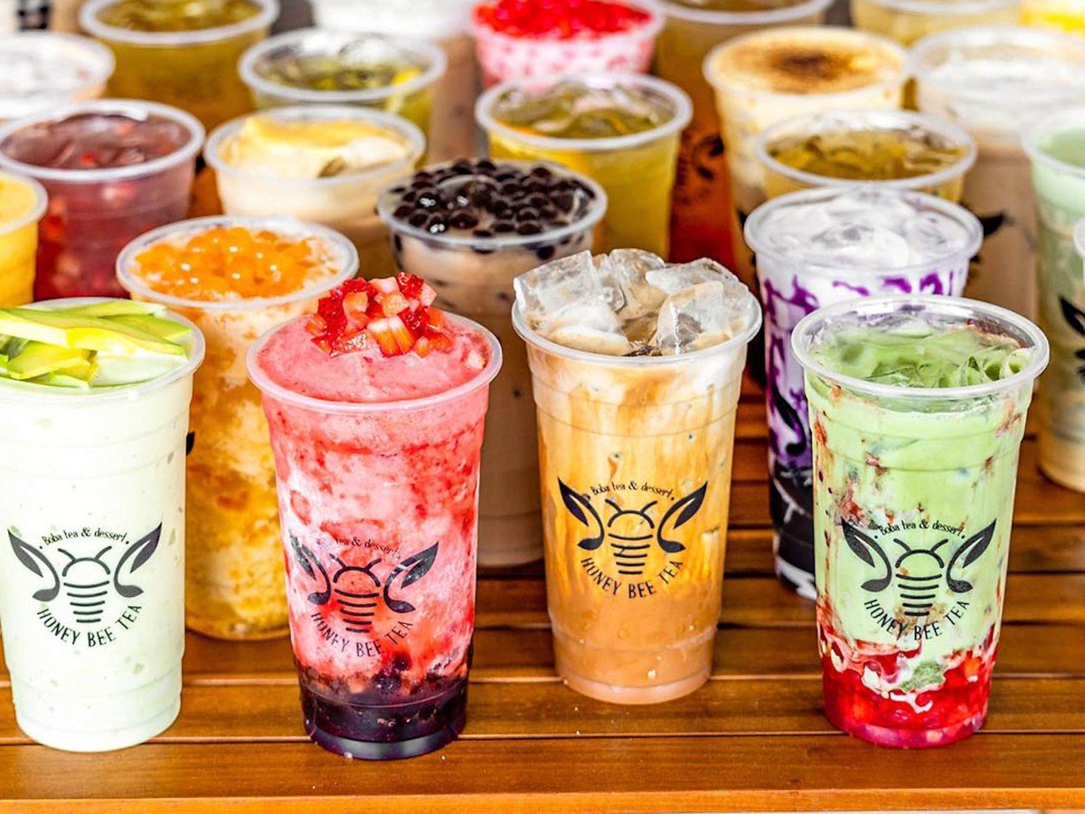 A selection of drinks from Honey Bee Tea.