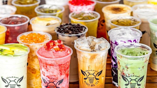 A selection of drinks from Honey Bee Tea.