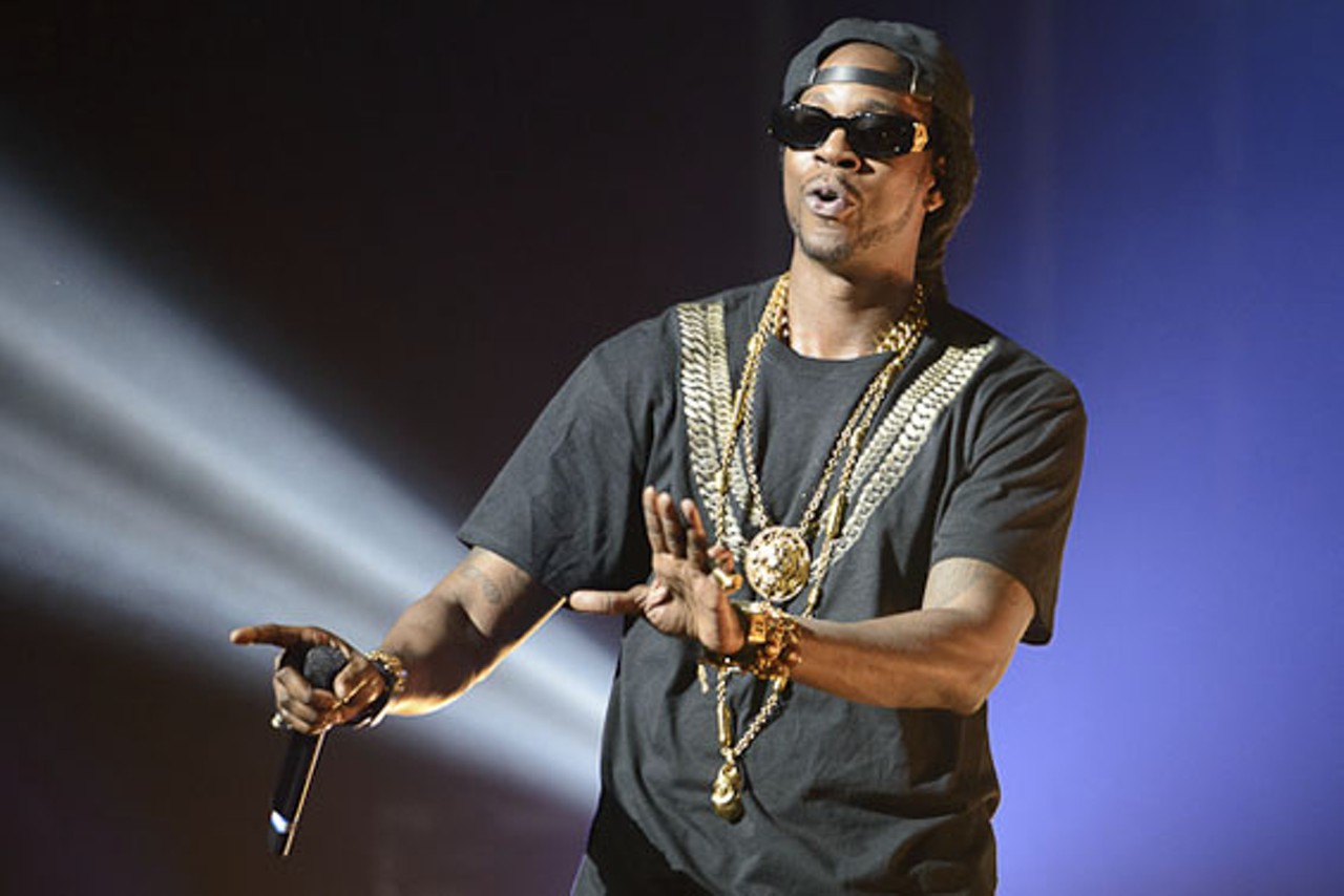 Rapper 2 Chains performing in support of Nicki Minaj.