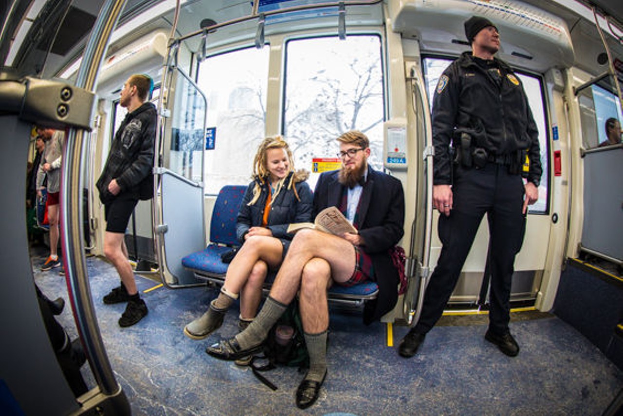 The scene in Minneapolis. See more Twin Cities No Pants Subway Ride photos. (Photo by Nick Kozel.)