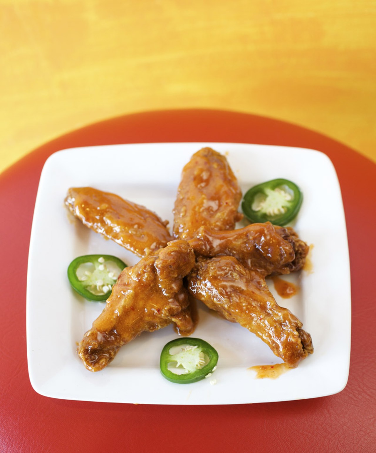 The Hot Mama! is a blend of honey and hot chili coated wings.
