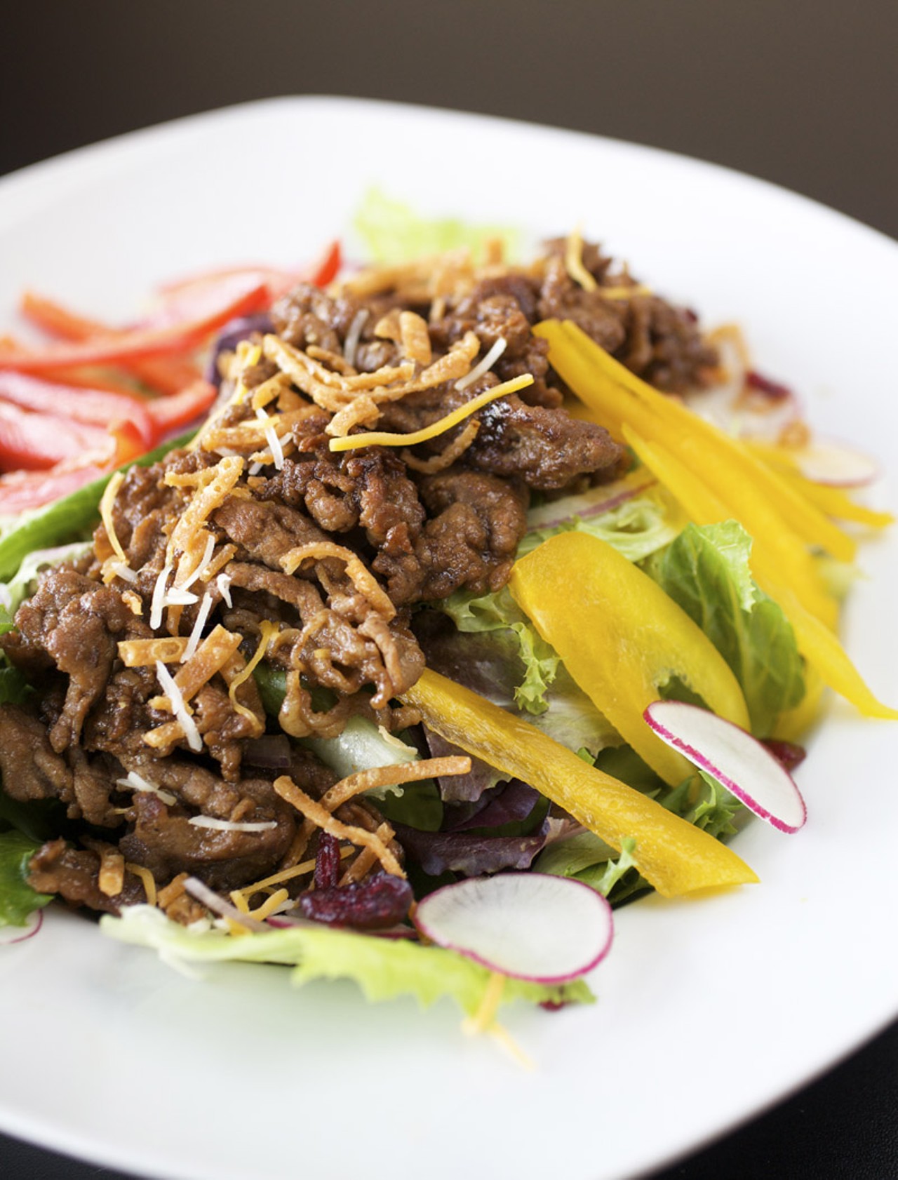 The Beef Bulgoki Salad is one of three salads available at O! Wing Plus.