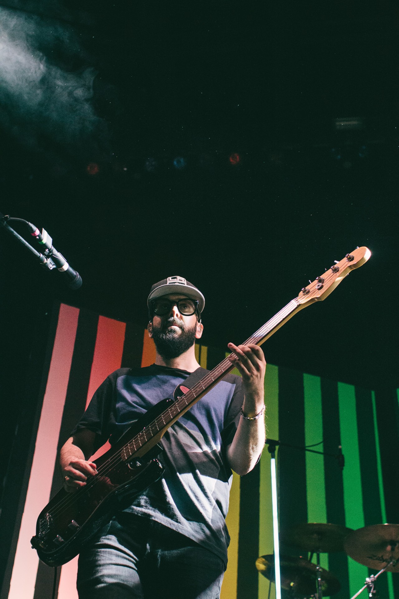 OK Go bassist Tim Nordwind performing at The Pageant in St. Louis on April 4, 2015.