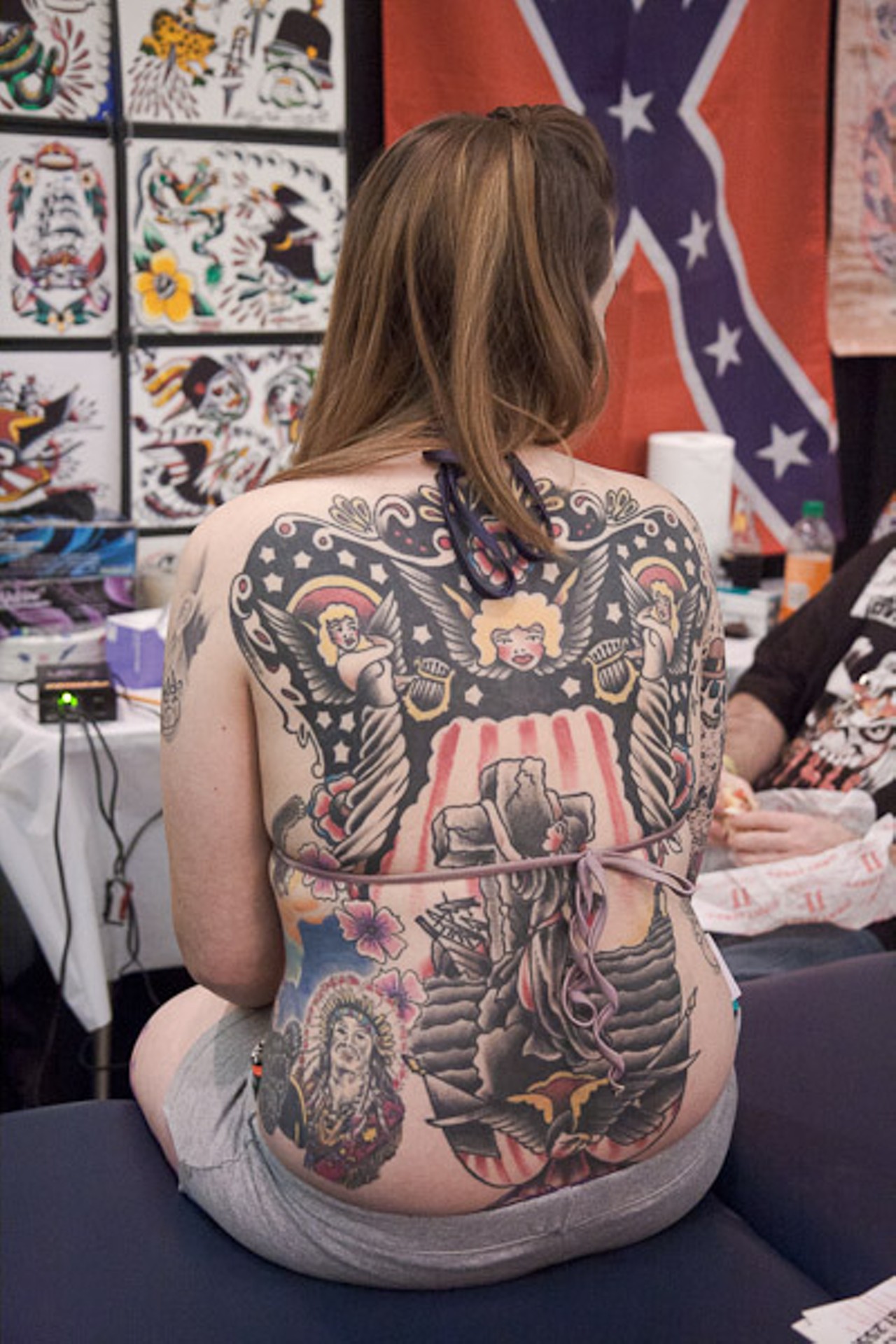 There were many examples of the "old school" tattoo styles on display at the convention.