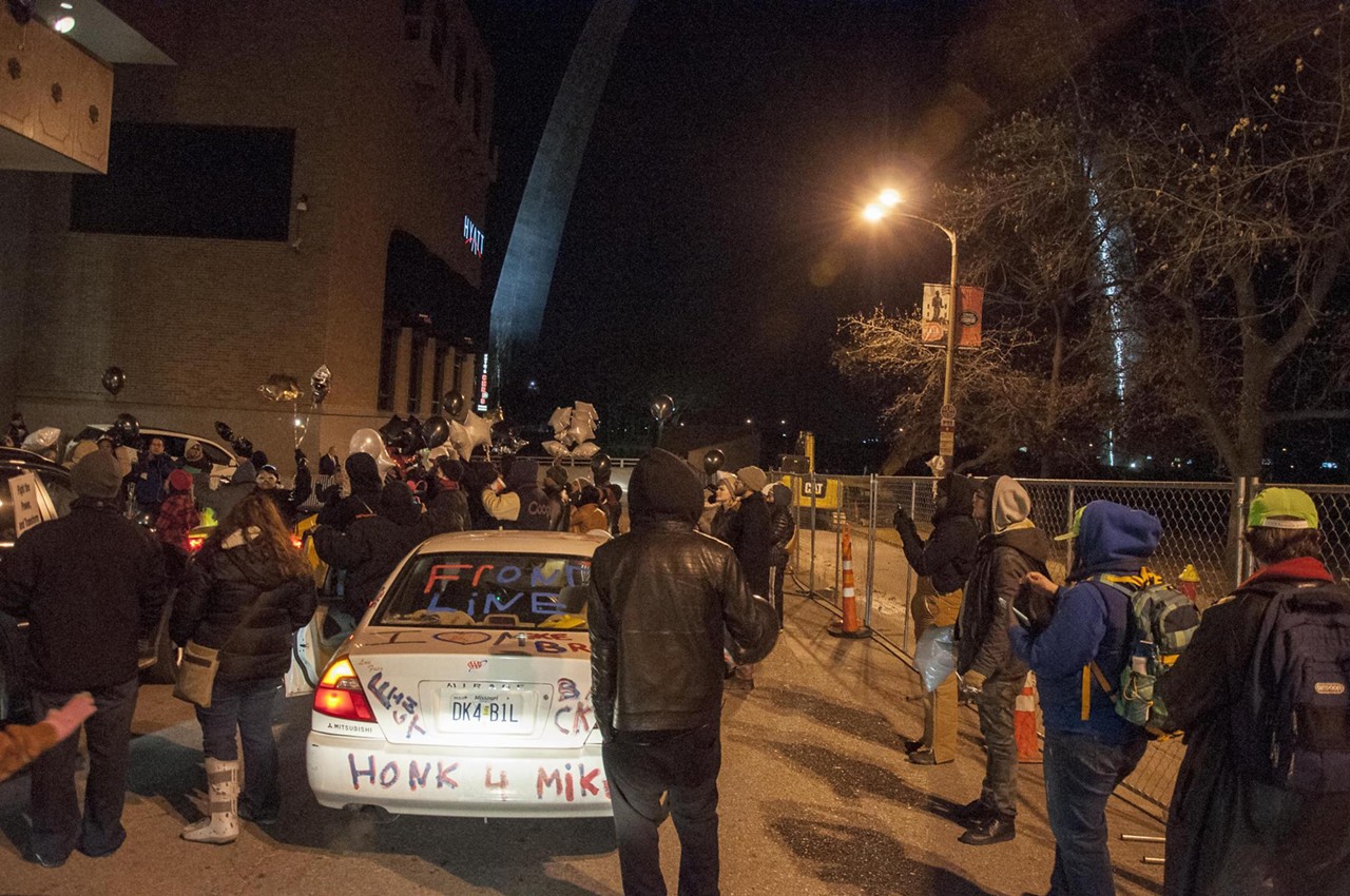 Partying and Protests Ring in 2015 at the Hyatt Regency