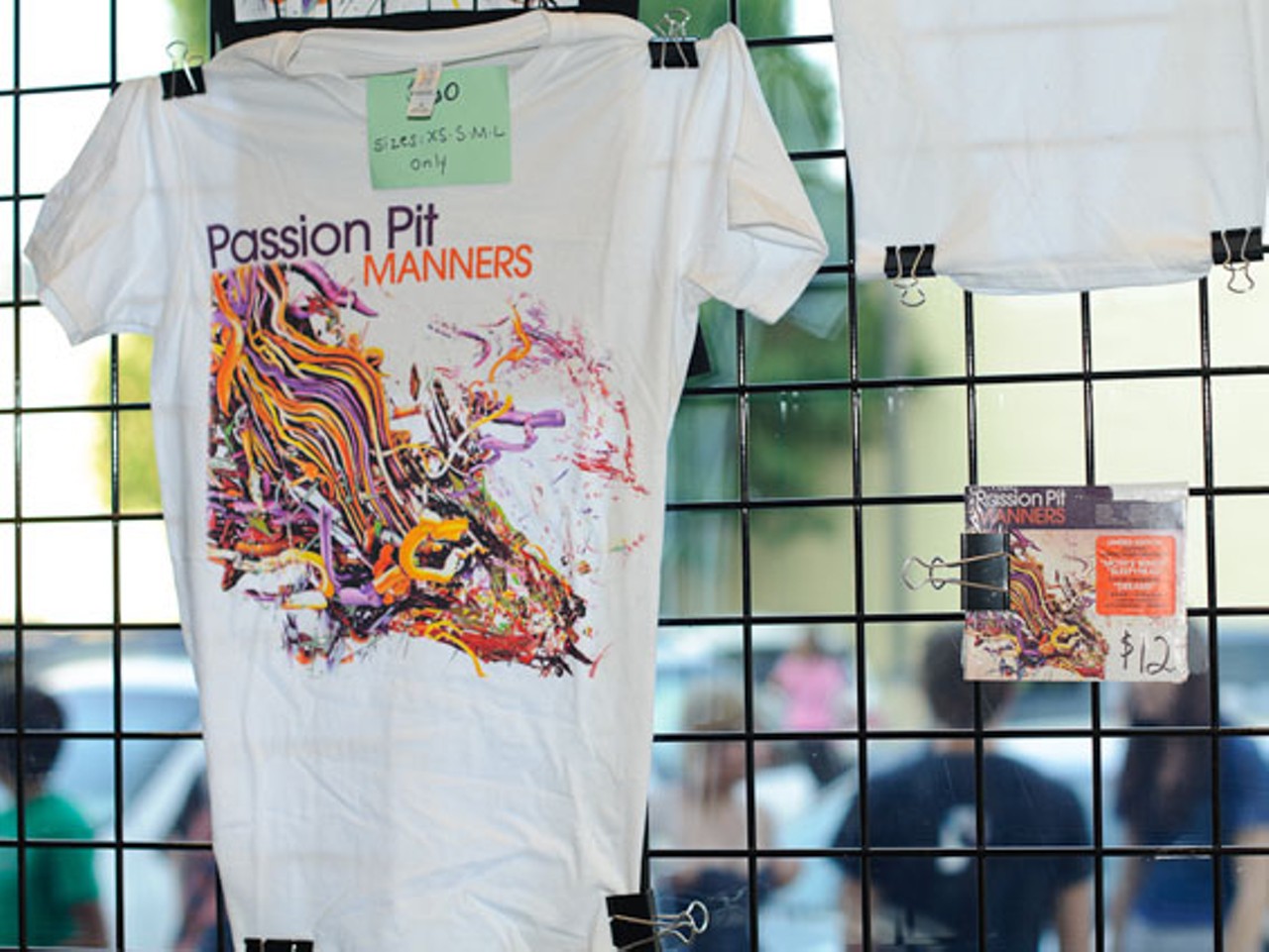 Passion Pit merchandise for sale in Suite 100.