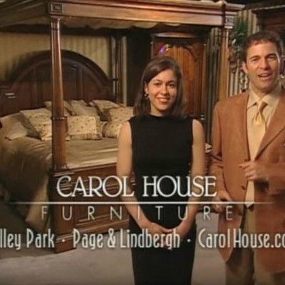 Brook and Amy Dubman of Carol House Furniture    "Because you like nice things."    Photo credit: screengrab from YouTube