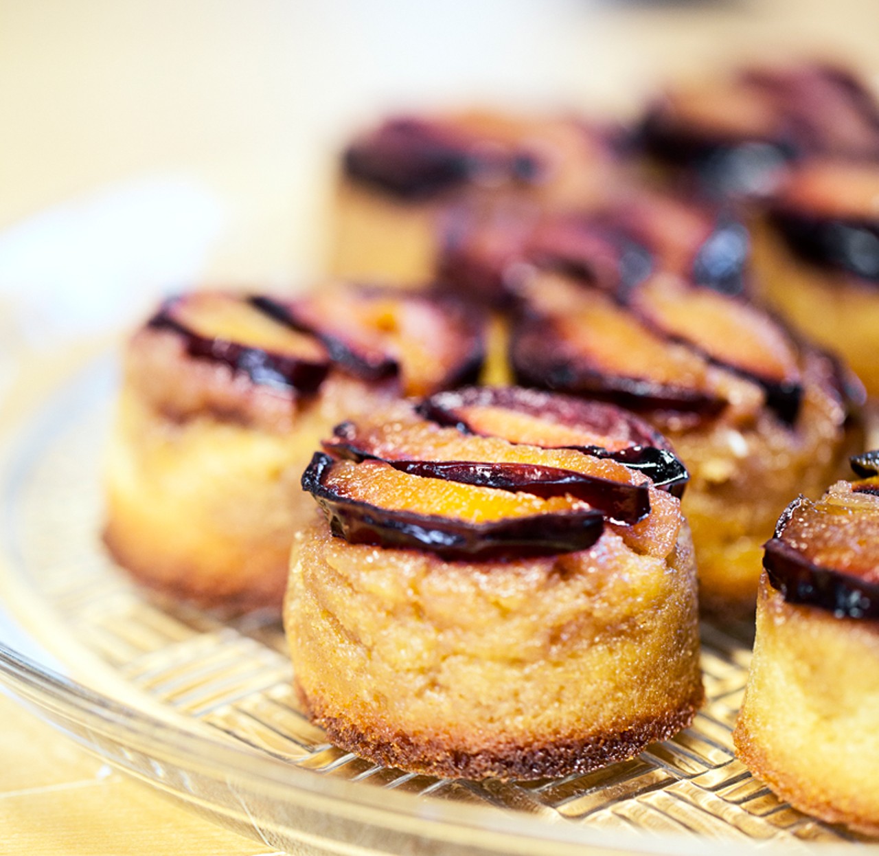 Prune plum upside-down teacakes.