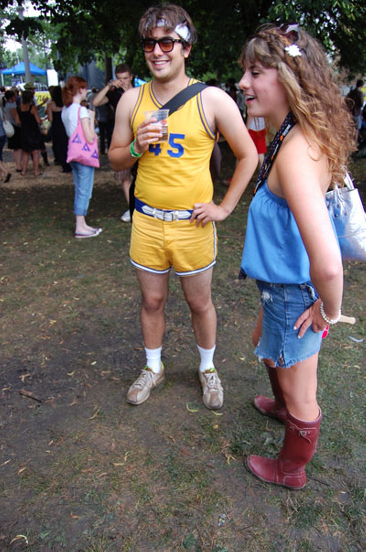 Fashion Do: Short shorts or basketball jersey. Fashion Don't: Wear both at the same time, looking like a pudgy member of the 1981 Los Angeles Lakers.
More photos and set reviews.