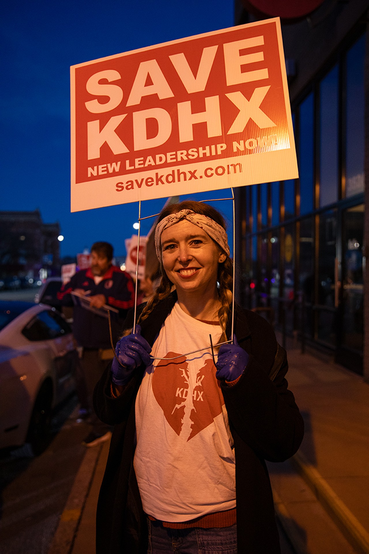 Protest Rally Targets KDHX Leadership at Its Doorstep