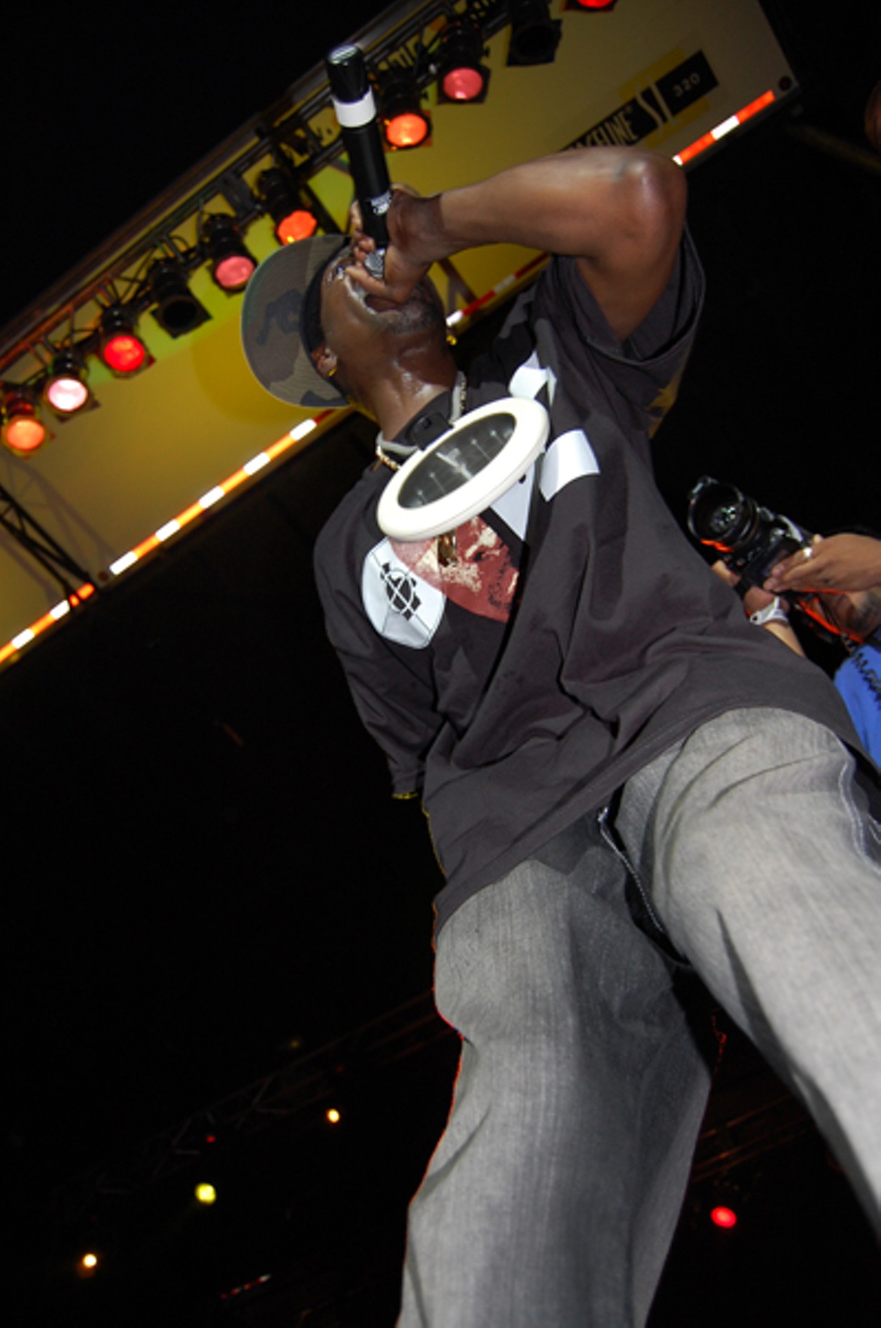 Flavor Flav performs during Public Enemy's set on Friday, July 18, 2008 at Chicago's Pitchfork Music Festival.