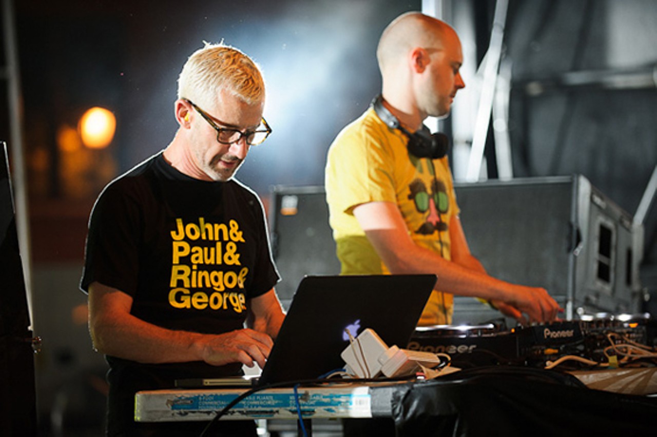 Jono Grant and Tony McGuinnes of UK trance outfit Above and Beyond, performing at the first annual Pulse Festival in St. Louis on June 9, 2012.