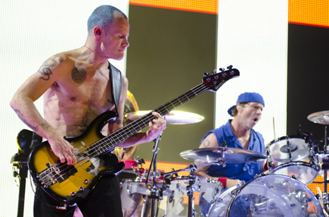 The Red Hot Chili Peppers performing at the Scottrade Center on Friday night.