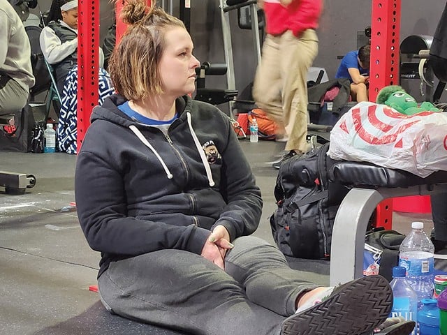 Heather Gurnow at her first weight-lifting competition.