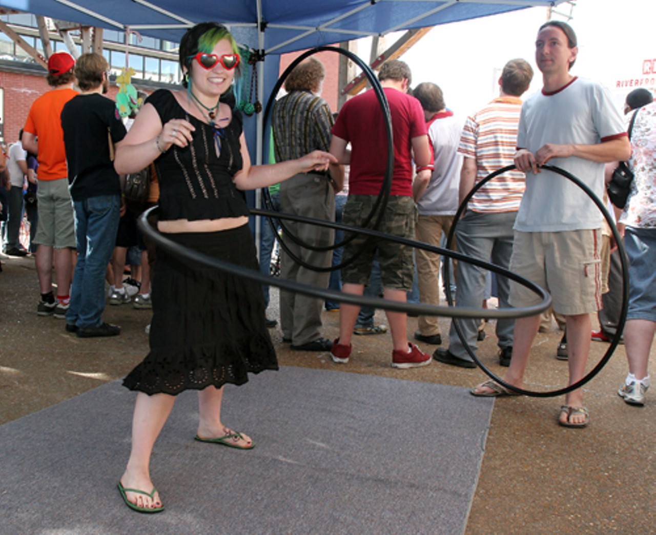 Anna Spitz hula-hoops in The Loop, which she had not done in a while.
