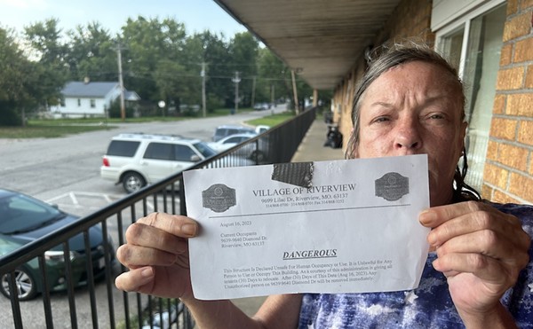 Resident Tammy Kuhn shares her eviction notice after Riverview Village condemned the Ridgeview Apartments.