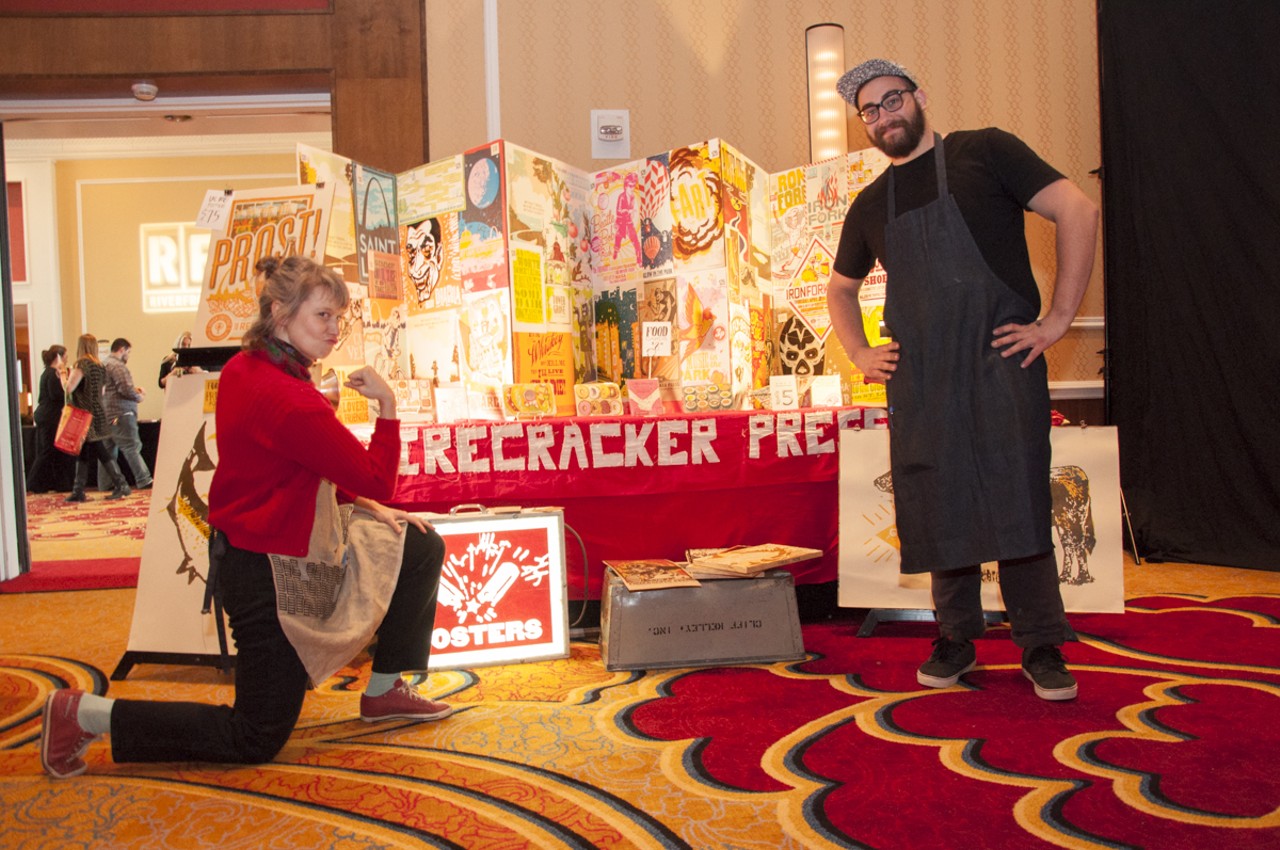 Staff from Firecracker Press showing off their muscle.