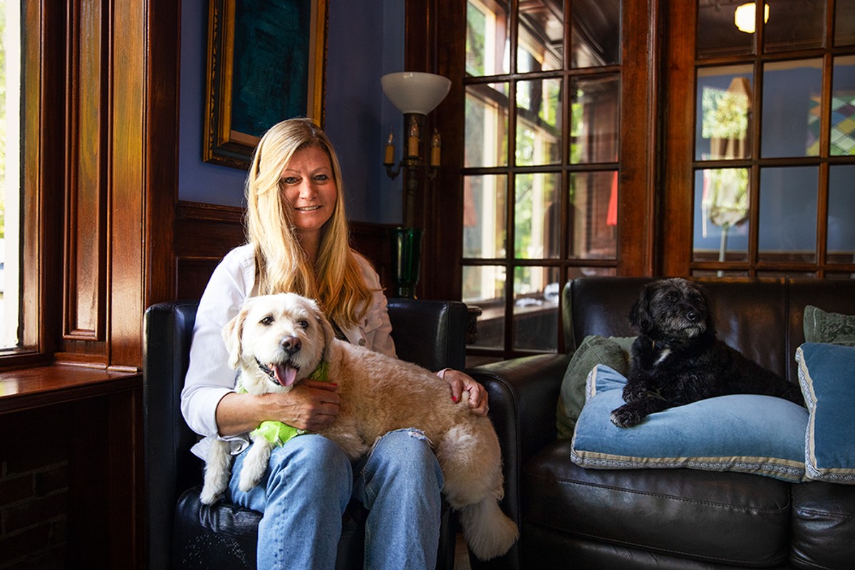 Britt Hayes and her dogs are preparing to welcome Lafayette Square to Lafayette Local, which she hopes to open in October. (But be forewarned: Only the patio will be dog-friendly.)