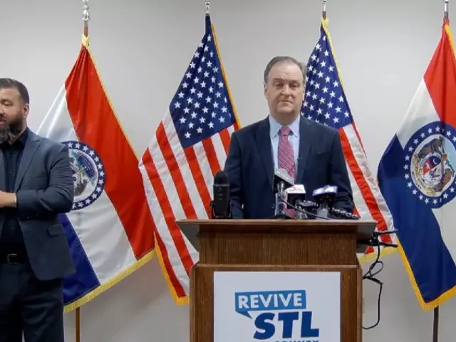 St. Louis County Executive Sam Page in a press conference on Monday morning.