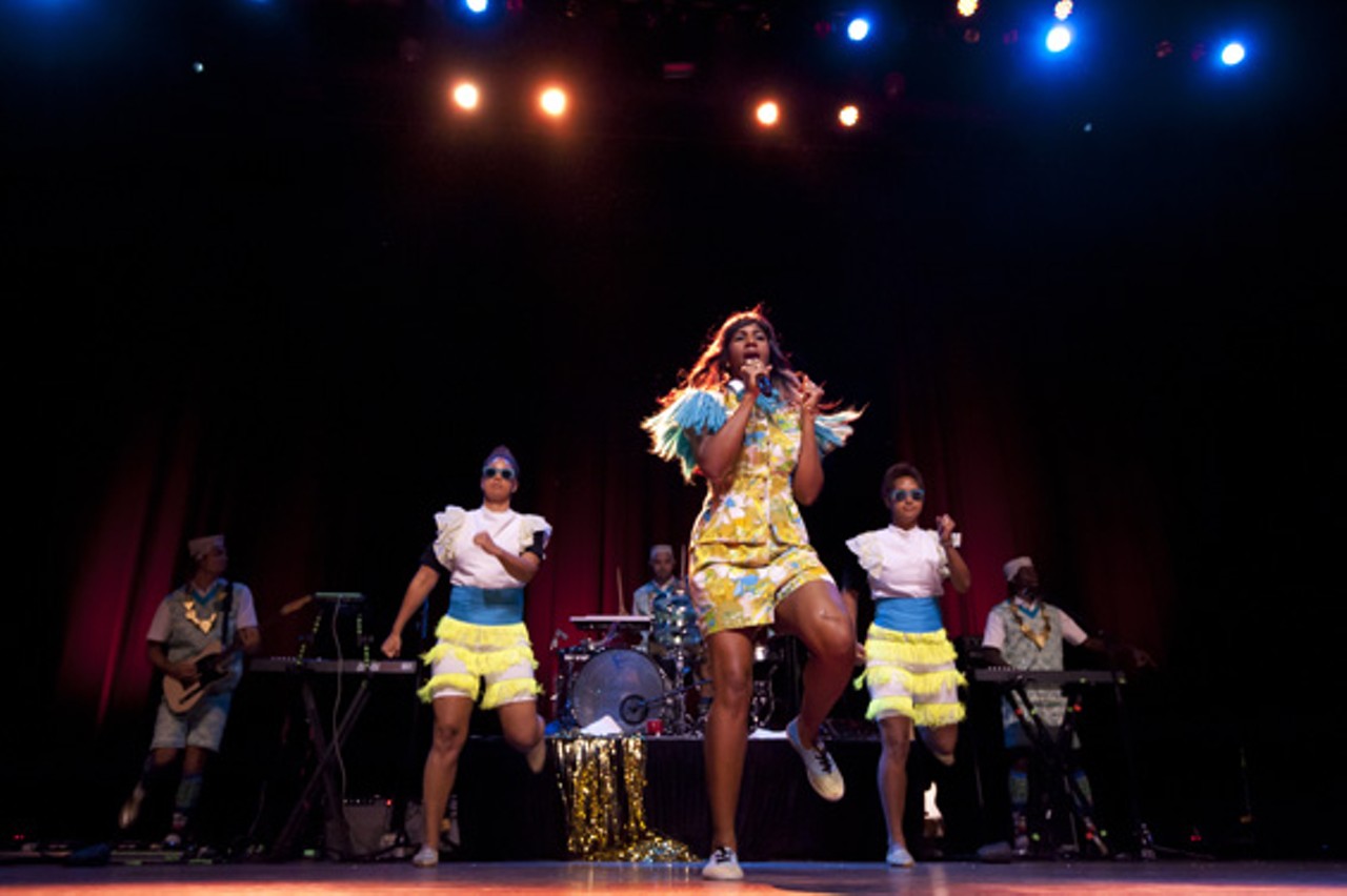 Santigold performing at the Pageant.