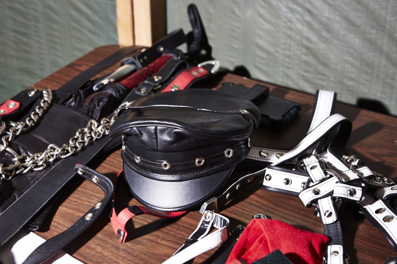 Leather goods backstage at the Mr. Midwest Leather Competition on October 3, 2015 at JJ's Clubhouse.