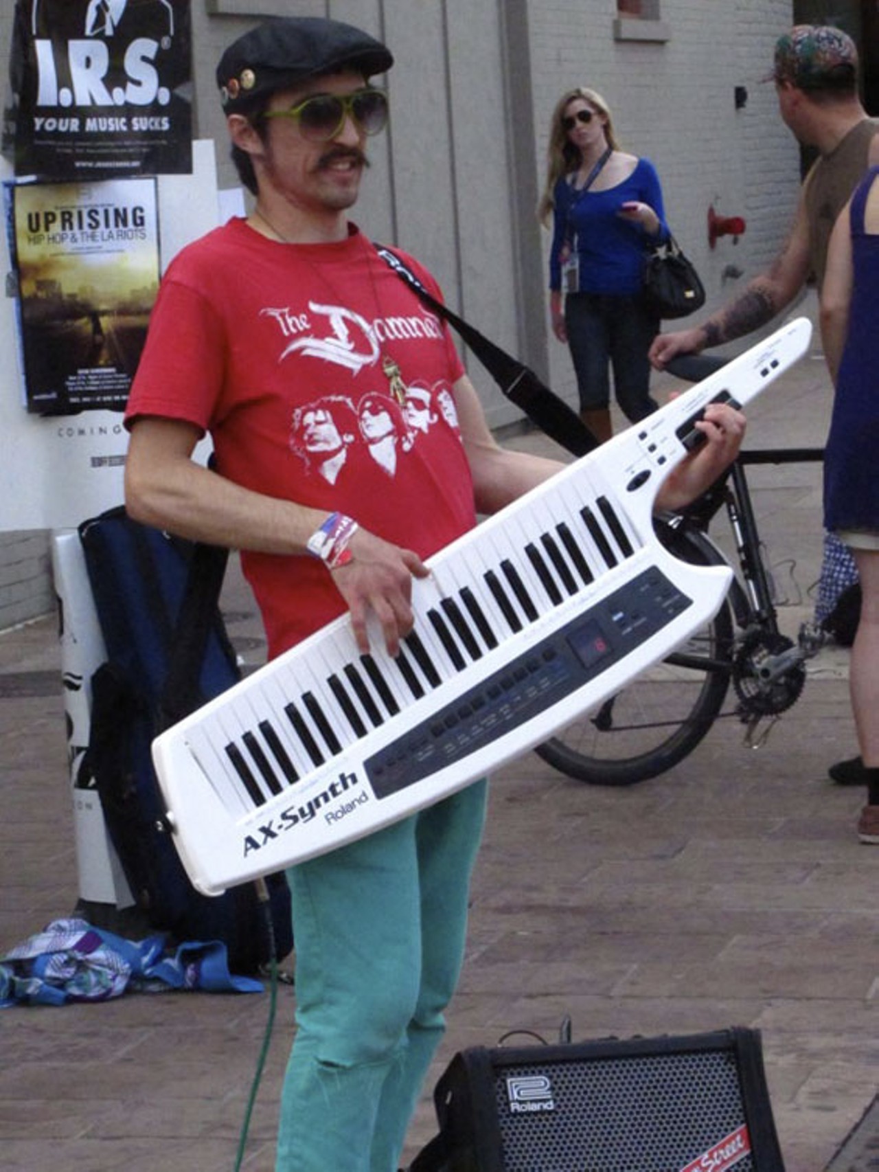 Every good festival needs someone playing a keytar. This man was showing his skills on 6th street.
