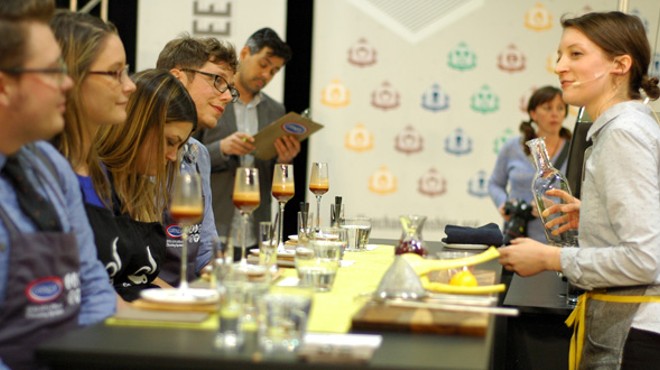 Nora Brady (right) competes at the U.S. Barista Competition.