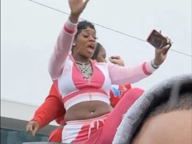 Sexyy Red posted a video of herself throwing an impromptu dance party just outside Harris-Stowe State University. She tweeted that she'd been barred from a rally at neighboring Chaifetz Arena.